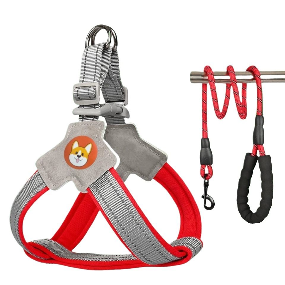 狗狗牵引绳胸背带背心式宠物遛狗绳中小型柴犬柯基比熊泰迪狗链子,淘宝优惠券,粉丝福利购,淘宝优惠卷