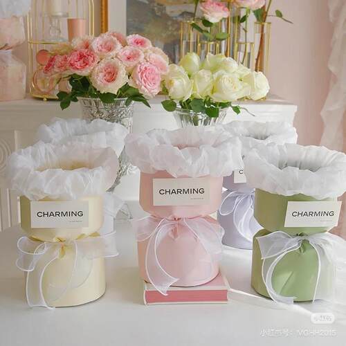 小香风花束半成品包装纸鲜花零食diy材料全套高级感免包花壳大号 - 图2