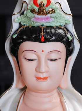 菩萨会所供奉陶瓷摆件观音像