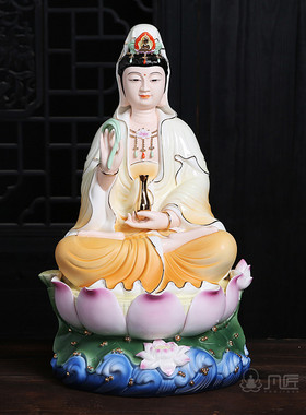 摆件居家供奉描金菩萨观音佛像