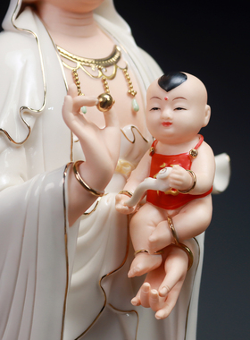陶瓷送子观音立莲求子观音