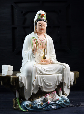 佛像供奉坐式观音菩萨会所工艺品