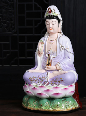 陶瓷居家供奉菩萨描金观音佛像