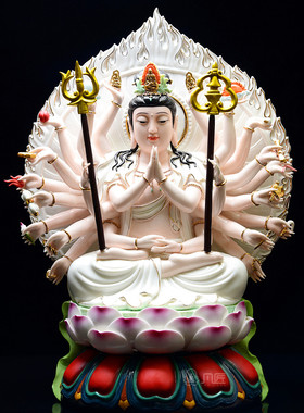 陶瓷千手观音像摆件准提佛母