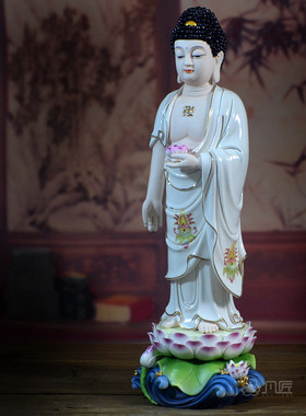 德化陶瓷西方三圣供奉阿弥陀佛像