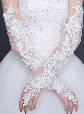 冬季超仙露指森系加厚婚纱手套