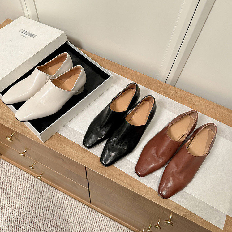 法式复古风高跟乐福鞋女2026春季粗跟真皮方头百搭深口单鞋子,淘宝优惠券,粉丝福利购,淘宝优惠卷