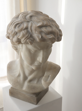 形上复刻大卫沉思头像雕塑摆件