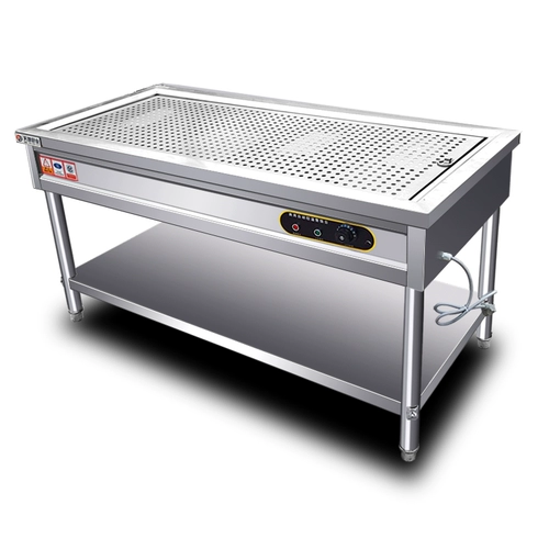 304 Утолщенная нержавеющая сталь Коммерческий настольный настольный столик нагревательный столик для завтрака Приготовленная пища небольшая миска на пару овощные быстрого питания.