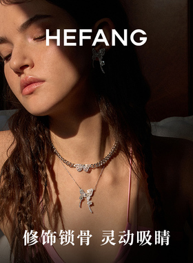 HEFANG何方珠宝贝母花花蝴蝶项链