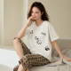 Yalu pajamas ແມ່ຍິງຝ້າຍບໍລິສຸດ summer ບາງໆສັ້ນເສອແຂນສັ້ນສາມໄຕມາດ 2026 ຮູບແບບໃຫມ່ສາມາດໃສ່ນອກເຮືອນຊຸດເຄື່ອງນຸ່ງຫົ່ມ