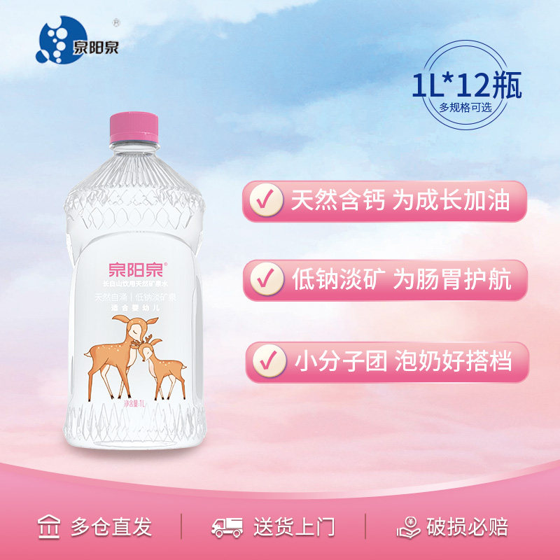 泉阳泉长白山天然矿泉水1L升*12瓶*5箱水源地直发母婴儿水包邮,淘宝优惠券,粉丝福利购,淘宝优惠卷