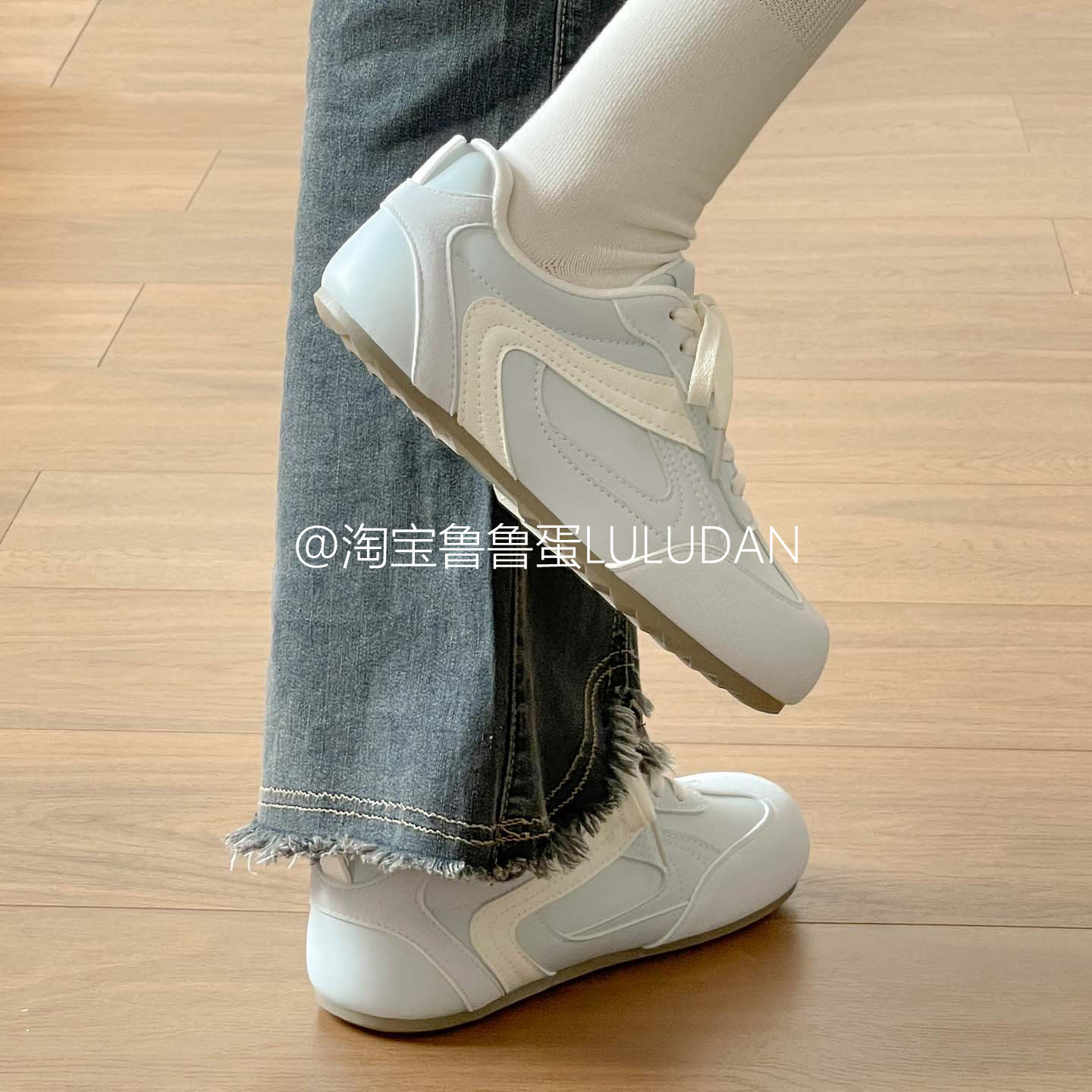 鲁鲁蛋 复古德训鞋子女2025新款爆款春秋百搭小白鞋ins潮休闲板鞋,淘宝优惠券,粉丝福利购,淘宝优惠卷