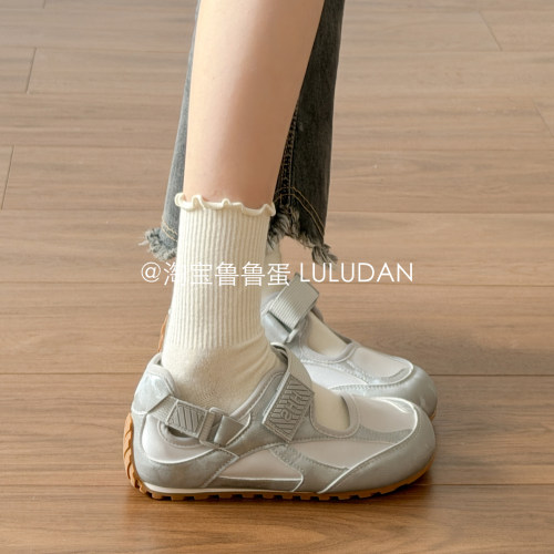 百搭小白鞋厚底凉鞋女款夏季2026巨好看的鞋子芭蕾单鞋休闲玛丽珍 - 图2