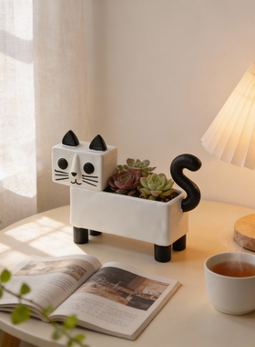 创意猫咪可爱桌面收纳盒摆件