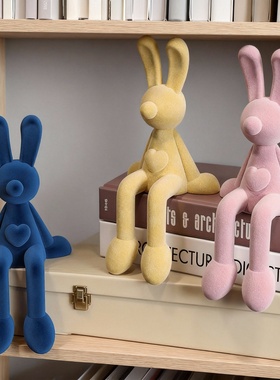 玉米兔子长腿毛绒公仔摆件