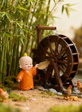 禅师小和尚手工毛绒挂件钥匙扣