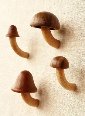 创意蘑菇造型实木桌面装饰摆件