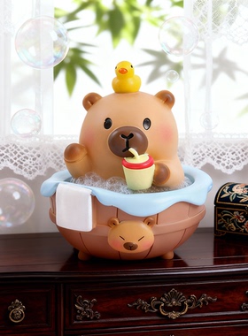 可爱小熊洗浴主题桌面装饰摆件