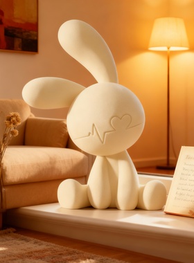 可爱兔子线条公仔摆件礼物