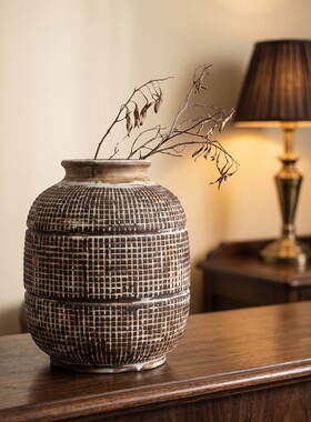 中古风陶瓷花瓶摆件客厅餐桌插花