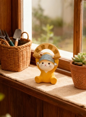 创意手工树脂可爱猫咪摆件