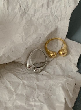 复古高级感银戒指女小众设计INS