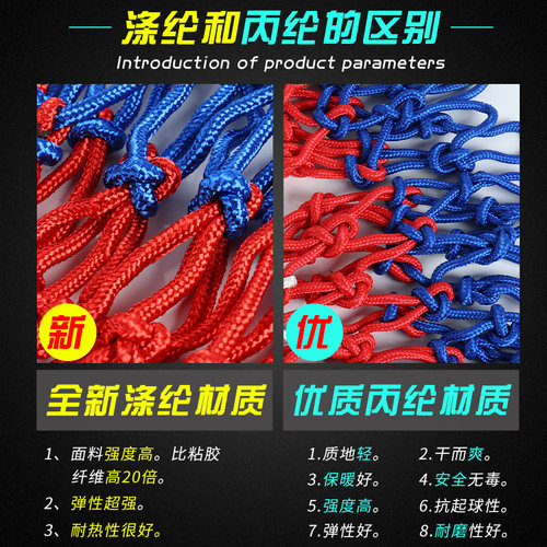 篮球网兜篮球网框网加长粗耐用型户外标准篮球架网筐专业比赛篮网 - 图1