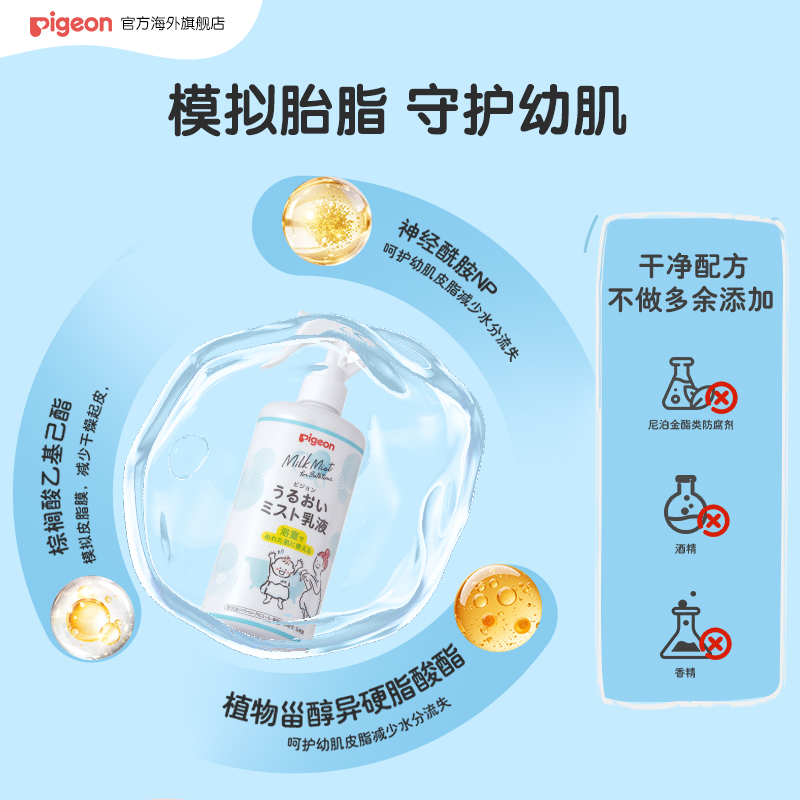 【新品】贝亲类胎脂喷雾乳液儿童爽肤乳液宝宝秋冬补水保湿润肤乳 - 图1