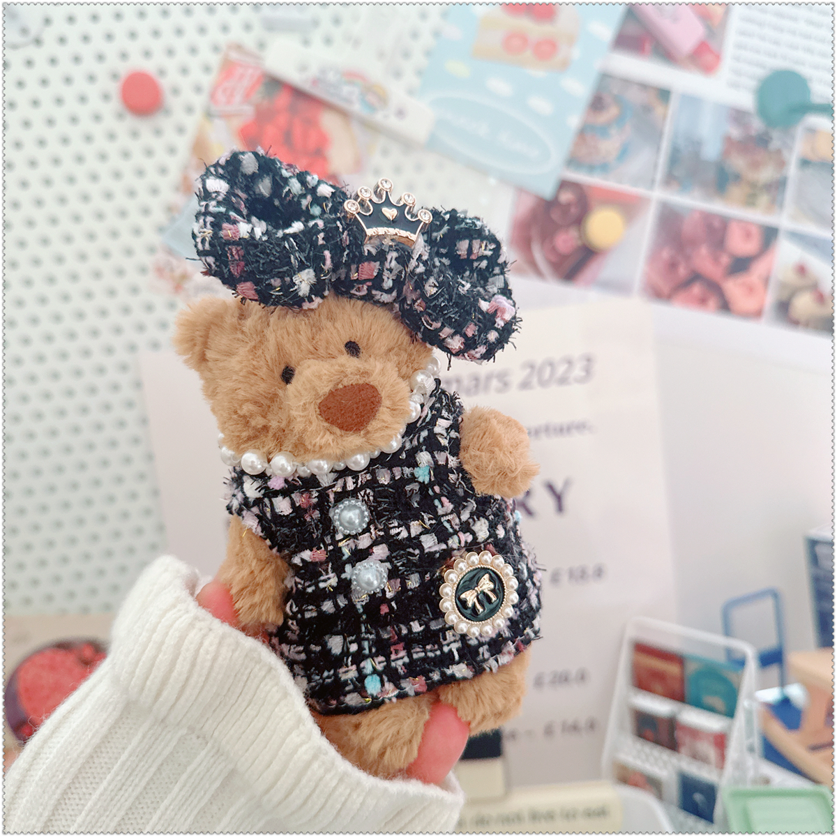 仅售衣服巴塞罗那小熊12厘米挂饰萌宠背带裤衣服裙子娃衣着替集合 - 图2