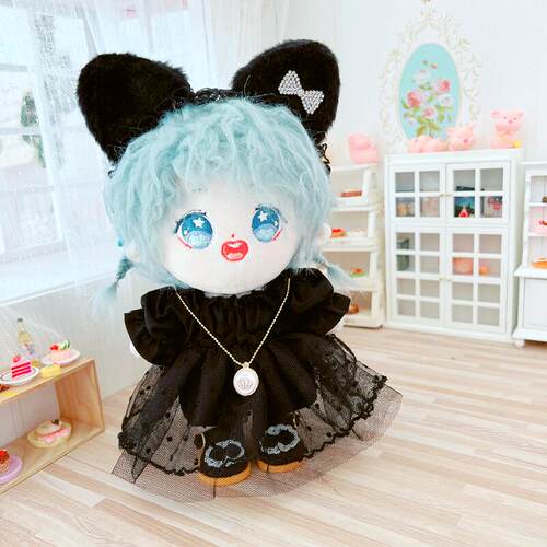 现货白色天使连衣裙黑色恶魔衣服20厘米套装20cm娃衣明星棉花娃娃 - 图1