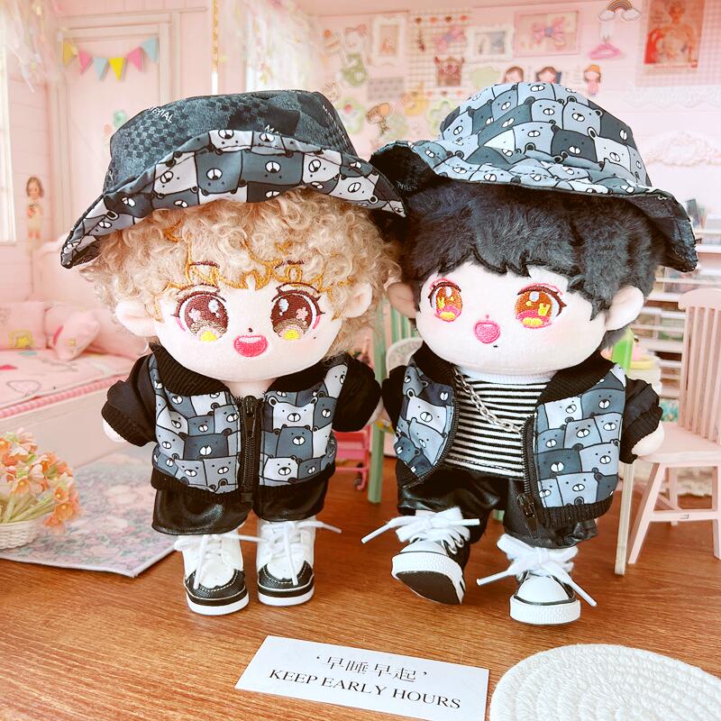 棉花娃娃20cm厘米娃衣明星公仔正常体胖胖体裸娃堆堆熊渔夫帽外套,淘宝优惠券,粉丝福利购,淘宝优惠卷