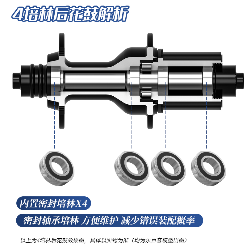 公路车轮组700C圈刹120响培林花鼓轮毂40/50MM高框C刹铝合金轮圈-图2