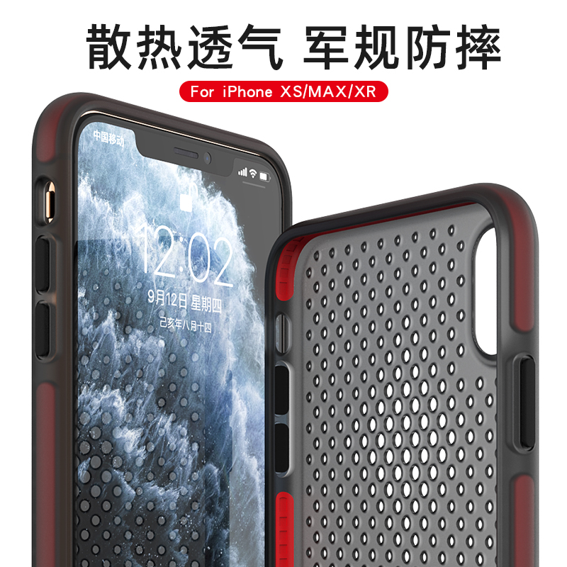 UNIICO适用苹果xsmax手机壳iphonexmax散热防摔全包iphonex军规保护软套14promax手机壳14全包加厚保护套-图0