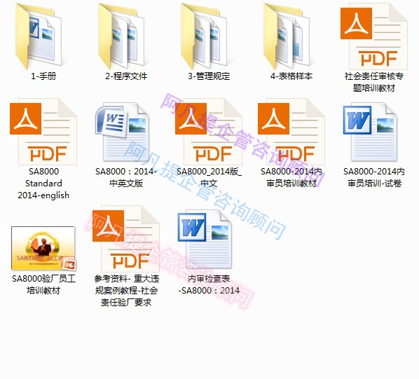 2014版SA8000社会责任标准全套管理体系手册程序文件样本促销-图0