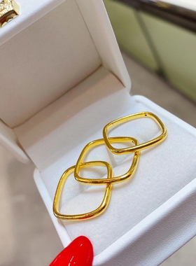 小方光面几何形手镯正品3d硬金