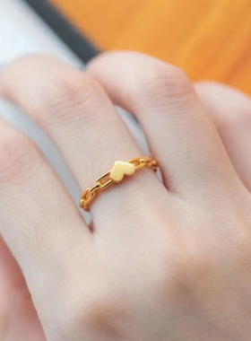 女款足金黄金戒指指环