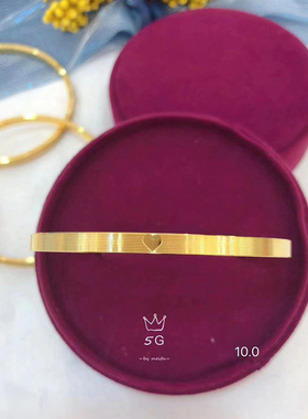 新品5g黄金手镯999爱心数字