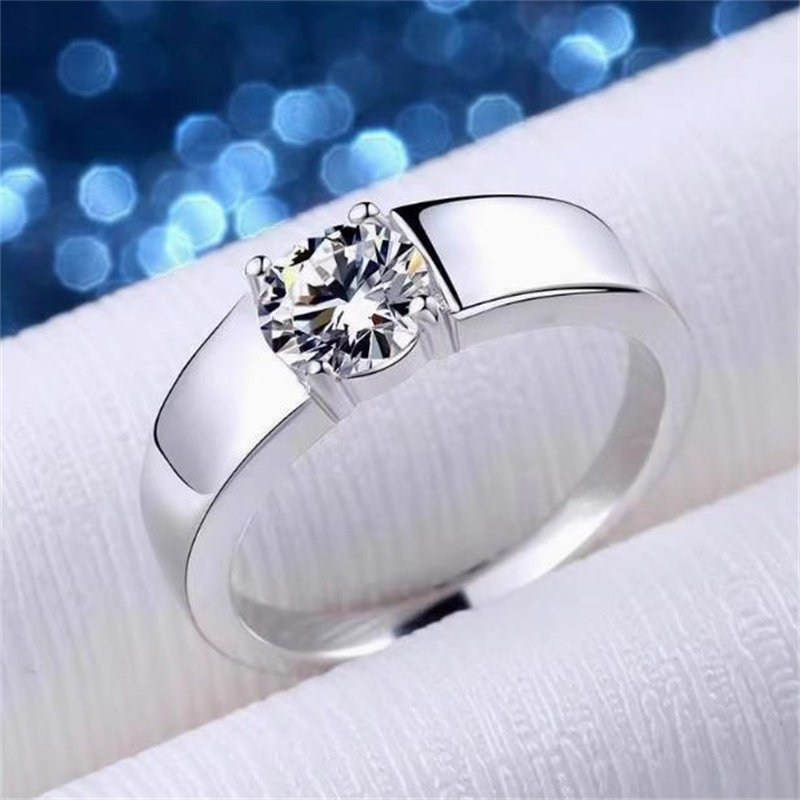 IGI Henan cultivated diamond pt950 platinum ring men's bright 1 carat wedding ring engagement diamond ring gift