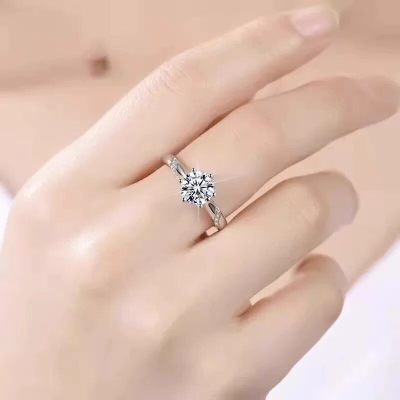 IGI Henan cultivated diamond PT950 diamond ring six-claw psychic 1 carat platinum ring for Valentine's Day to my girlfriend