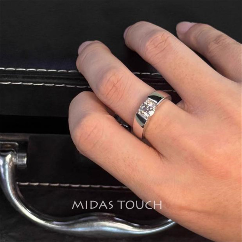 IGI Henan cultivated diamond pt950 platinum ring men's bright 1 carat wedding ring engagement diamond ring gift