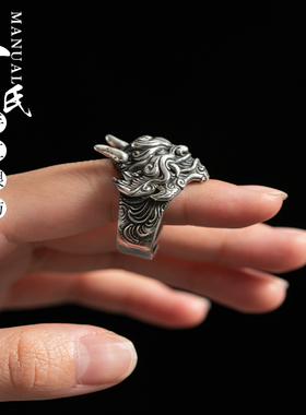 999足银纯银手工戒指单身戒霸气