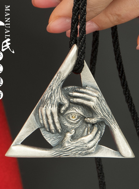 祈祷项链男士纯银欧美吊坠