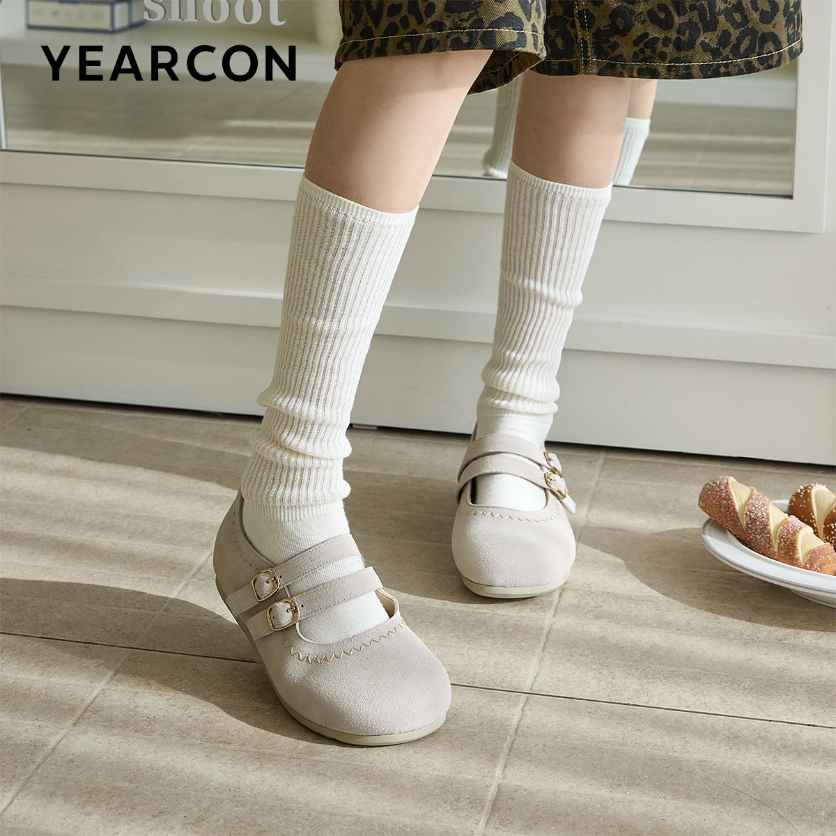 意尔康女鞋2026春秋新款休闲勃肯鞋女复古圆头平底软底百搭单鞋,淘宝优惠券,粉丝福利购,淘宝优惠卷