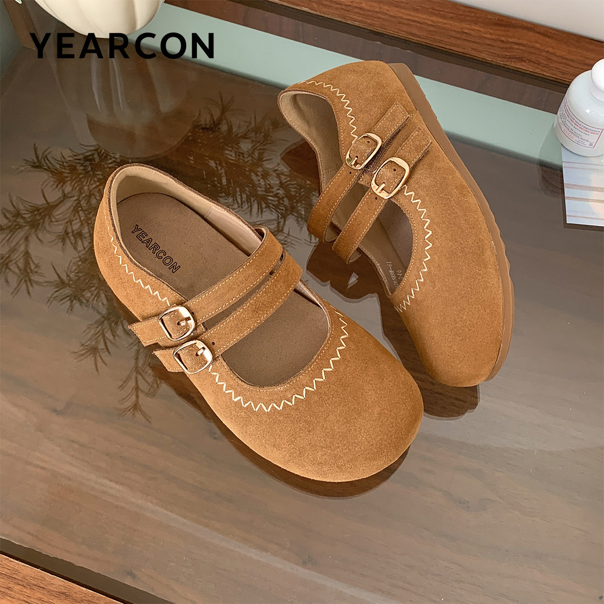 意尔康女鞋2026春秋新款休闲勃肯鞋女复古圆头平底软底百搭单鞋,淘宝优惠券,粉丝福利购,淘宝优惠卷