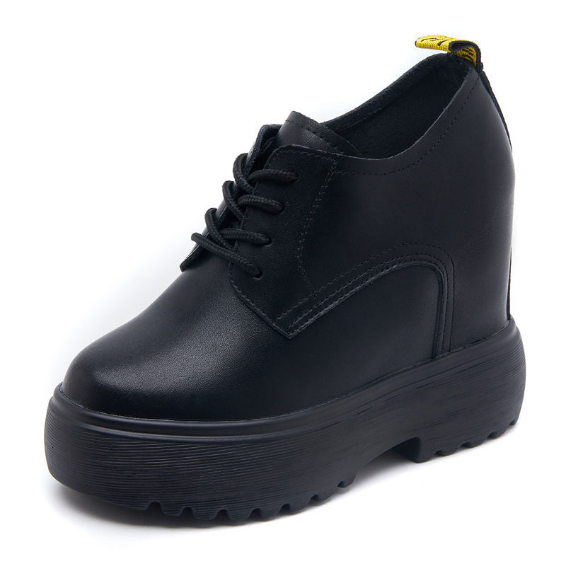 2025秋冬内增高单鞋女厚底坡跟百搭小皮鞋12cm超高跟显瘦英伦风潮,淘宝优惠券,粉丝福利购,淘宝优惠卷