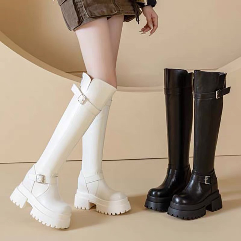 10CM内增高皮带扣骑士靴女2025秋冬新款显瘦长筒靴厚底过膝瘦瘦靴,淘宝优惠券,粉丝福利购,淘宝优惠卷