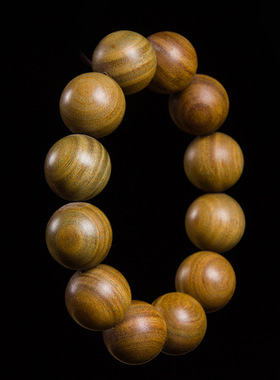 圣檀木绿檀木佛珠手串手链文玩木珠黑檀红檀紫檀香念珠手珠男女款