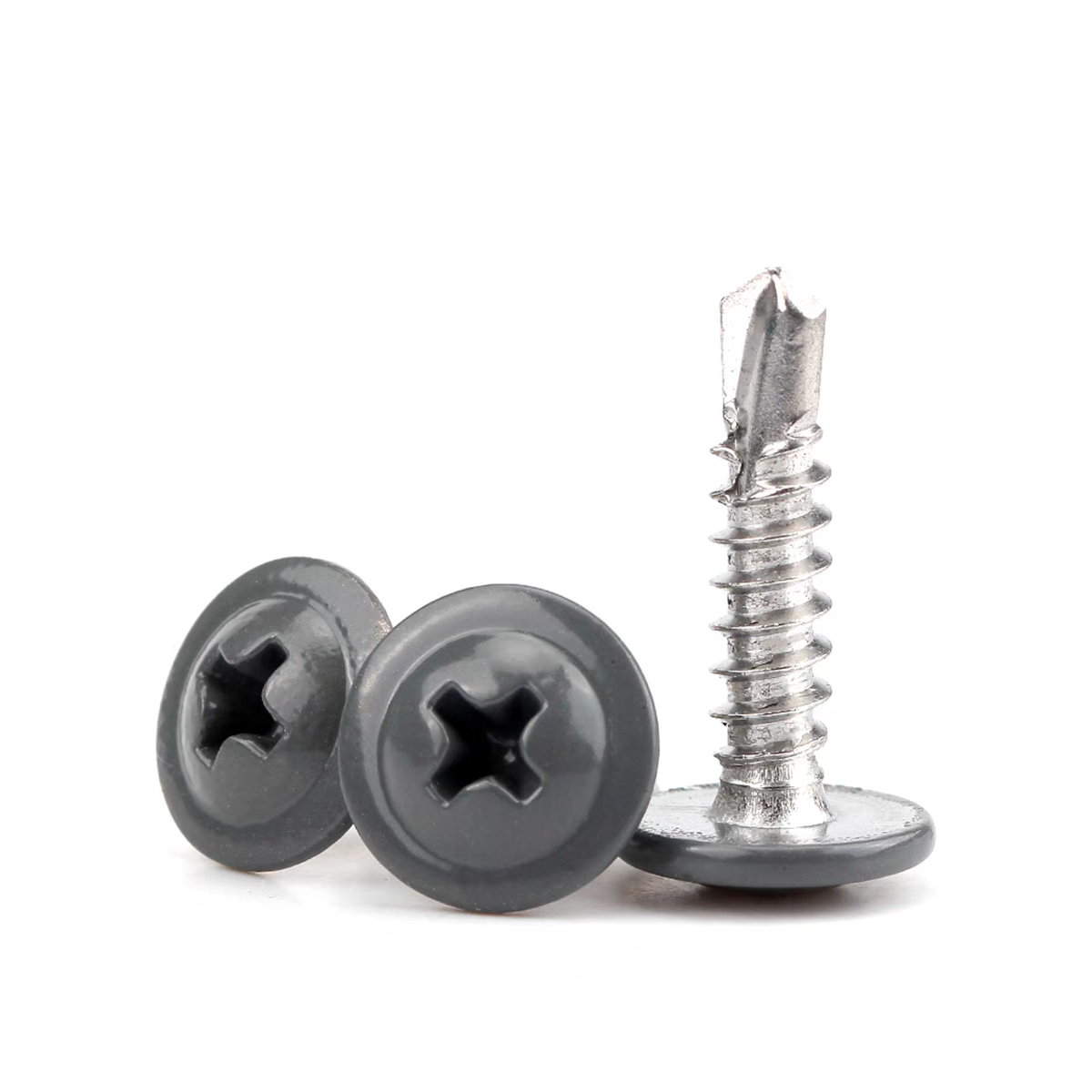 410不锈钢彩色头部烤漆圆头平头十字钻尾燕尾螺丝颜色规格可定制 - 图0