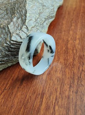 新疆和田玉籽料青花指环内径20mm